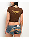 Ed Hardy 3 Hearts Cocoa Crop T-Shirt - Thumbnail image 2 of 6
