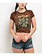 Ed Hardy 3 Hearts Cocoa Crop T-Shirt - Thumbnail image 1 of 6