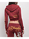 Ed Hardy Amor Butterfly Wine Crop Zip Hoodie - Thumbnail image 2 of 5
