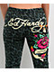 Ed Hardy Anchor Rose Green Leopard Flare Sweatpants - Thumbnail image 3 of 7