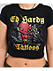 Ed Hardy Baby Devil Rhinestone Black Crop T-Shirt - Thumbnail image 3 of 4