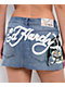 Ed Hardy Bat Blue Denim Cutoff Mini Skirt - Thumbnail image 5 of 7