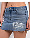 Ed Hardy Bat Blue Denim Cutoff Mini Skirt - Thumbnail image 6 of 7