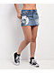 Ed Hardy Bat Blue Denim Cutoff Mini Skirt - Thumbnail image 2 of 7