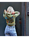 Ed Hardy Butterflies Y2K Olive Crop Zip Hoodie - Thumbnail image 3 of 8