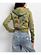 Ed Hardy Butterflies Y2K Olive Crop Zip Hoodie - Thumbnail image 2 of 8