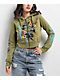 Ed Hardy Butterflies Y2K Olive Crop Zip Hoodie - Thumbnail image 1 of 8