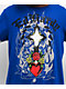 Ed Hardy Cross Heart French Blue & White 2fer Long Sleeve T-Shirt - Thumbnail image 3 of 7