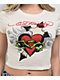 Ed Hardy Cross Heart Ivory Crop T-Shirt - Thumbnail image 2 of 4