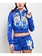 Ed Hardy Cross Wings Royal Blue Crop Zip Hoodie - Thumbnail image 4 of 4