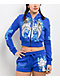 Ed Hardy Cross Wings Royal Blue Crop Zip Hoodie - Thumbnail image 1 of 4