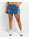 Ed Hardy Diamond Flower Blue Denim Cutoff Mini Skirt - Thumbnail image 4 of 9