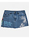 Ed Hardy Diamond Flower Blue Denim Cutoff Mini Skirt - Thumbnail image 9 of 9