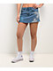 Ed Hardy Diamond Flower Blue Denim Cutoff Mini Skirt - Thumbnail image 2 of 9