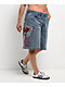 Ed Hardy Diamond Flower Light Wash Jean Shorts - Thumbnail image 11 of 17