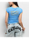 Ed Hardy Diamond Flower Power Blue Cap Sleeve Crop T-Shirt - Thumbnail image 2 of 3