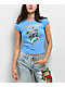 Ed Hardy Diamond Flower Power Blue Cap Sleeve Crop T-Shirt - Thumbnail image 1 of 3