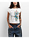 Ed Hardy Dragon Cap Sleeve Ivory Crop T-Shirt - Thumbnail image 1 of 3