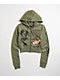 Ed Hardy Dragon Dagger Olive Crop Zip Hoodie - Thumbnail image 6 of 7