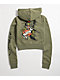 Ed Hardy Dragon Dagger Olive Crop Zip Hoodie - Thumbnail image 7 of 7