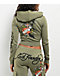 Ed Hardy Dragon Dagger Olive Crop Zip Hoodie - Thumbnail image 2 of 7