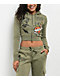 Ed Hardy Dragon Dagger Olive Crop Zip Hoodie - Thumbnail image 1 of 7