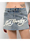 Ed Hardy Dragon Light Blue Cutoff Denim Mini Skirt - Thumbnail image 3 of 4