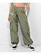 Ed Hardy Dragon Olive Green Cargo Parachute Pants - Thumbnail image 2 of 6