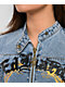 Ed Hardy Dragon Panther Blue Denim Moto Crop Jacket - Thumbnail image 3 of 7