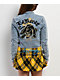 Ed Hardy Dragon Panther Blue Denim Moto Crop Jacket - Thumbnail image 2 of 7