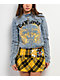 Ed Hardy Dragon Panther Blue Denim Moto Crop Jacket - Thumbnail image 1 of 7