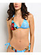 Ed Hardy Dragon Rhinestone Blue Triangle Bikini Top - Thumbnail image 1 of 7