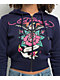 Ed Hardy Eagle Rose Navy Crop Zip Hoodie - Thumbnail image 2 of 4