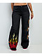 Ed Hardy Fire Skull Black Wide Leg Jeans - Thumbnail image 3 of 9