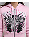 Ed Hardy Flame Cross Pink Ballerina Crop Zip Hoodie - Thumbnail image 4 of 7
