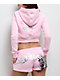 Ed Hardy Flame Cross Pink Ballerina Crop Zip Hoodie - Thumbnail image 2 of 7
