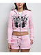 Ed Hardy Flame Cross Pink Ballerina Crop Zip Hoodie - Thumbnail image 1 of 7