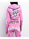 Ed Hardy Flower Skull Pink Crop Zip Hoodie - Thumbnail image 1 of 4