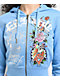 Ed Hardy Flower Skulls Powder Blue Crop Zip Hoodie - Thumbnail image 3 of 5
