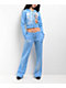 Ed Hardy Flower Skulls Powder Blue Crop Zip Hoodie - Thumbnail image 5 of 5