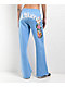 Ed Hardy Flower Skulls Powder Blue Sweatpants - Thumbnail image 1 of 9