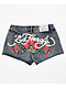 Ed Hardy Heart Dagger Blue Wash Denim Cutoff Shorts - Thumbnail image 7 of 10