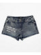 Ed Hardy Heart Dagger Blue Wash Denim Cutoff Shorts - Thumbnail image 9 of 10