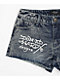 Ed Hardy Heart Dagger Blue Wash Denim Cutoff Shorts - Thumbnail image 10 of 10