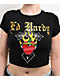 Ed Hardy Heart Flame Rhinestone Black Crop T-Shirt - Thumbnail image 3 of 5