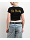 Ed Hardy Heart Flame Rhinestone Black Crop T-Shirt - Thumbnail image 2 of 5