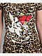 Ed Hardy Hearts Leopard Print Off Shoulder Crop T-Shirt - Thumbnail image 3 of 3
