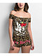 Ed Hardy Hearts Leopard Print Off Shoulder Crop T-Shirt - Thumbnail image 1 of 3