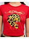 Ed Hardy Leopard Cherry Red Crop T-Shirt - Thumbnail image 3 of 6