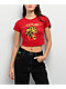 Ed Hardy Leopard Cherry Red Crop T-Shirt - Thumbnail image 1 of 6